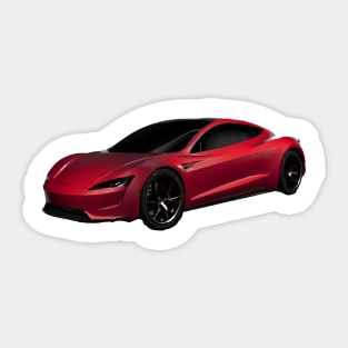 Tesla Roadster Oil Painting Sticker